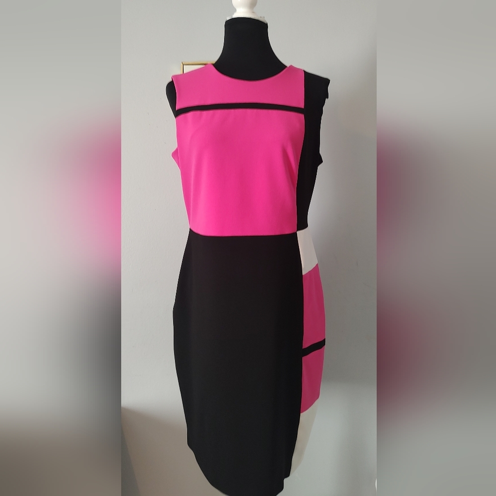 Dress Women  Tommy Hilfiger    Size 8 Style Bodycon Zipper Back Multicolor